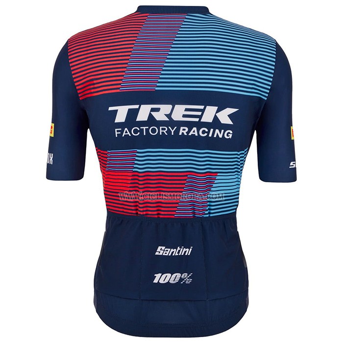 2023 Ropa Ciclismo Trek Factory Azul Mangas Cortas y Culotte Corto
